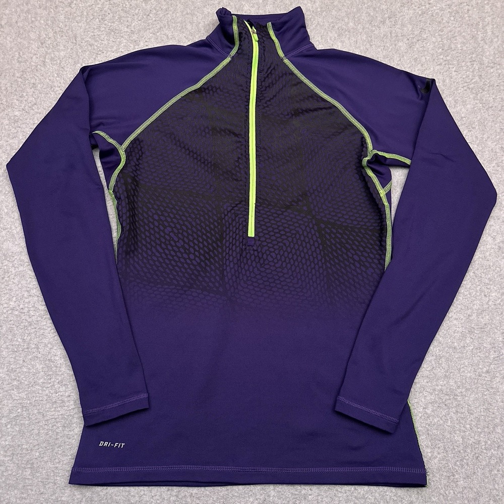 Nike Pro Element Pullover Sweatshirt Training Top Women Medium Purple Run 531460